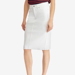 Ralph Lauren White Denim Pencil Skirt